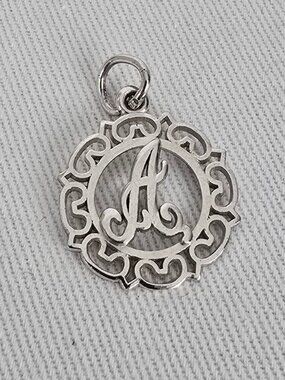 925 Sterling Silver Letter A Charm Monogram Pendant Bracelet Charm Initial
